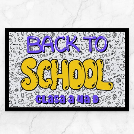 Covoraș de intrare personalizat cu text - Back to School