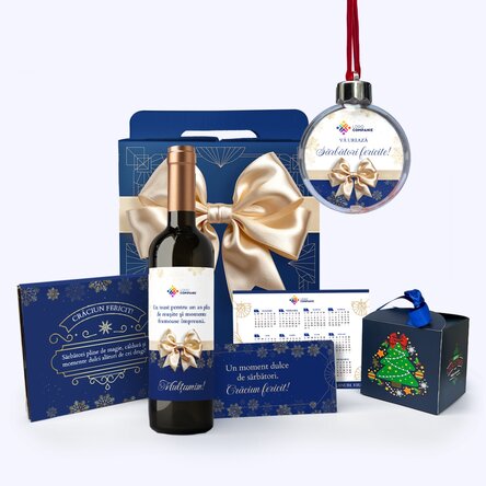 Cutie cadou - Elegance cu produse de Crăciun personalizate cu logo-ul tău și mesaj