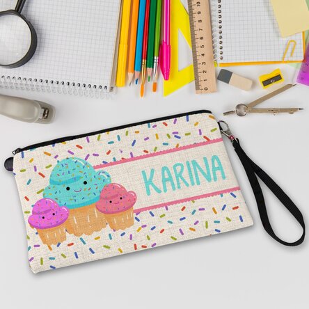 Gentuță pentru accesorii personalizată cu nume - Cupcakes