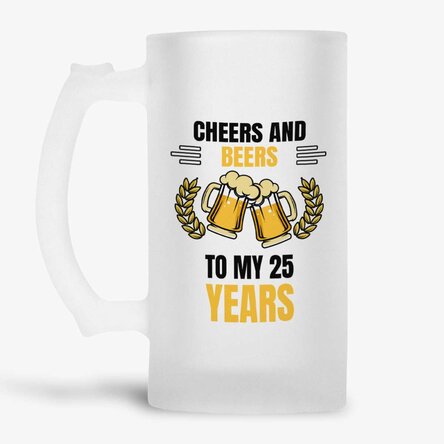 Halbă de bere personalizată cu mesaj - Cheers and Beers