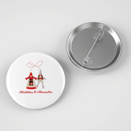 Insignă personalizată cu text - Mărțișor îndrăgostit