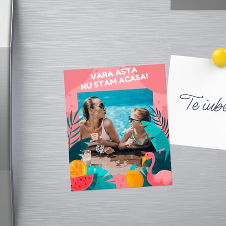 Magnet 10x12 cm personalizat cu o poză și text - Summer fun