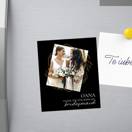 Magnet 10x12 cm personalizat cu o poză și text - Thank you!