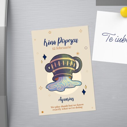 Magnet 10x15 cm personalizat cu text - Zodia Vărsător