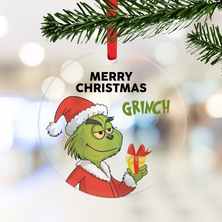 Ornament rotund personalizat cu mesaj - Grinch