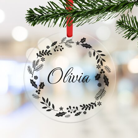 Ornament rotund personalizat cu nume - Merry christmas