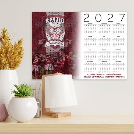 Poster calendar FC Rapid personalizat cu text - Victorii strălucite