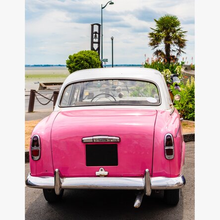 Poster Mașină roz vintage
