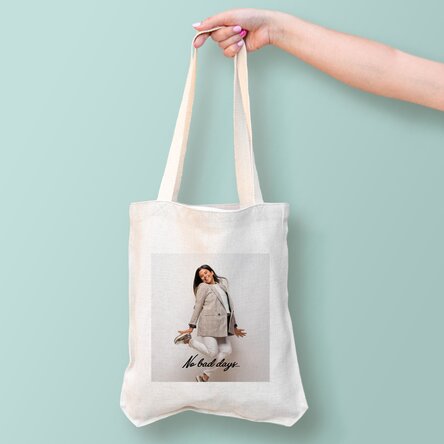 Sacoșă personalizată cu poza si text - No bad days