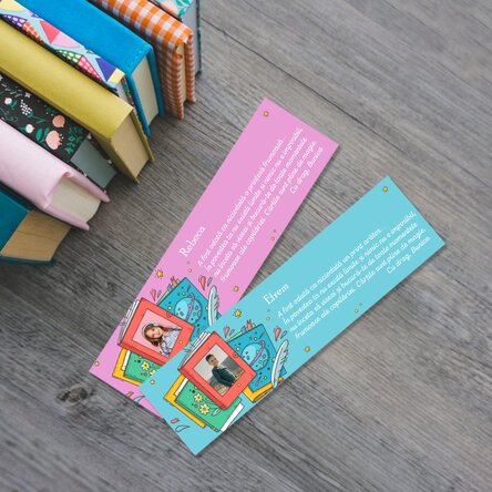 Semn de carte personalizat cu poză și mesaj - Povestea ta