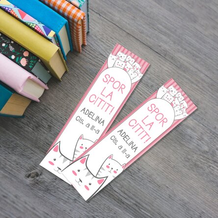 Semn de carte personalizat cu text - Kitty