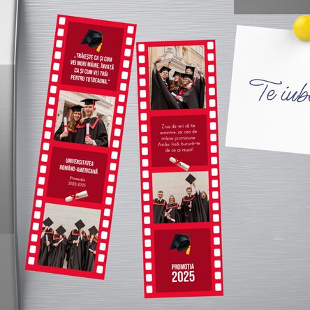 Set de 2 magneți personalizați cu poze și text pentru absolvire