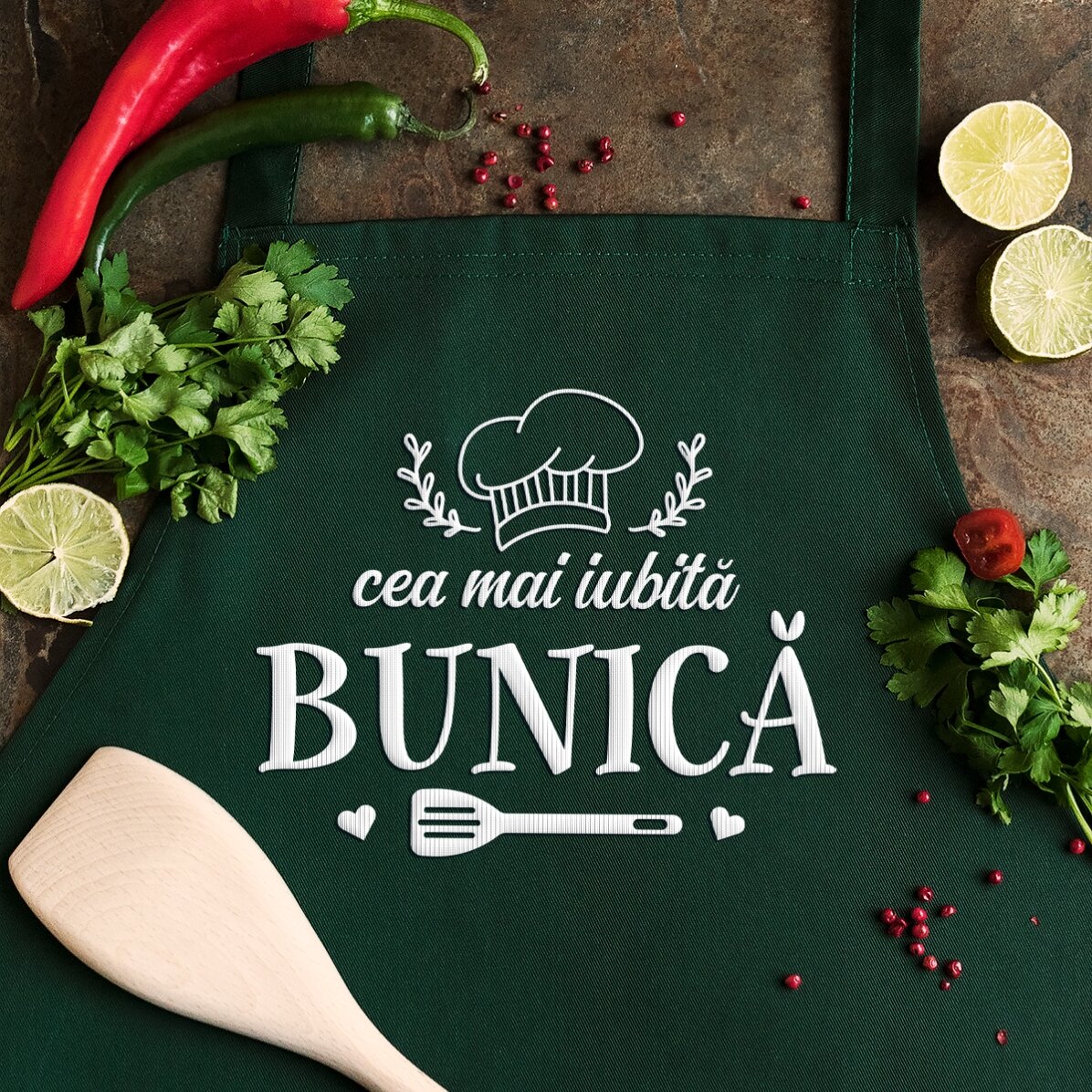 Șorț brodat pentru Bunica