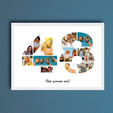 Tablou landscape personalizat cu 12 poze model numărul 48 și mesaj text