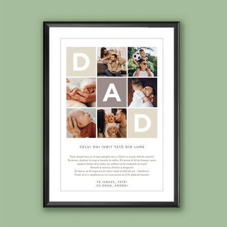 Tablou personalizat cu text și 6 poze - DAD