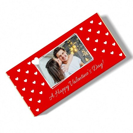 Personalised chocolate with text and photo - Happy Valentine's Day
