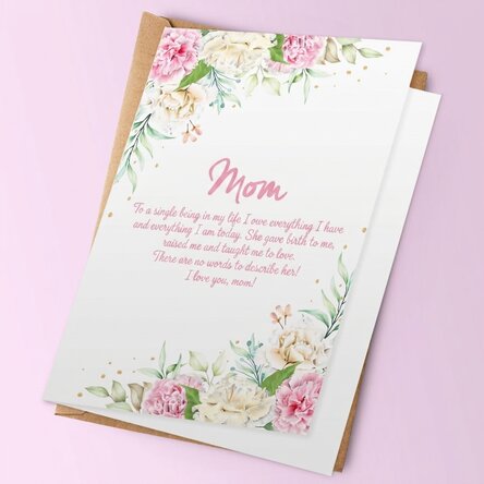 Personalised card with text - I love you, Mum