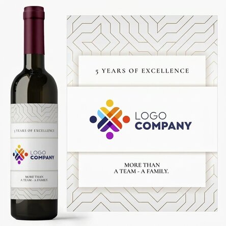 Personalised wine with logo and text - Brand anniversary