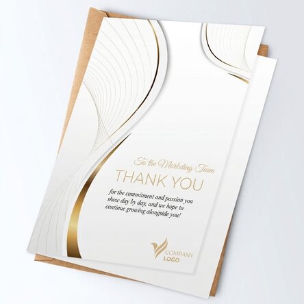 Personalised greeting card with logo and message - White