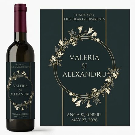Personalised wine with message - For godparents