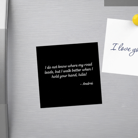 Customised 10x10 magnet with text