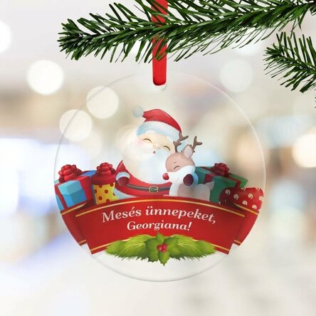 Személyre szabott, szöveggel ellátott kerek dísztárgy gyerekeknek