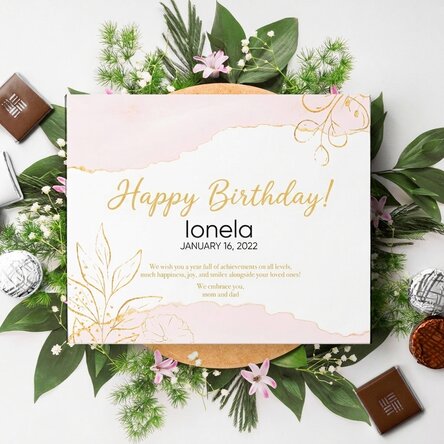 Personalised box of chocolates with text - Happy Birthday!