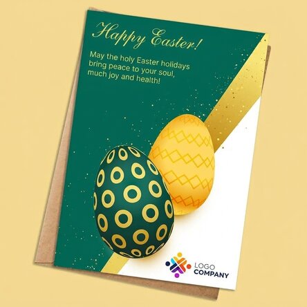 Personalised card with text and logo - Easter
