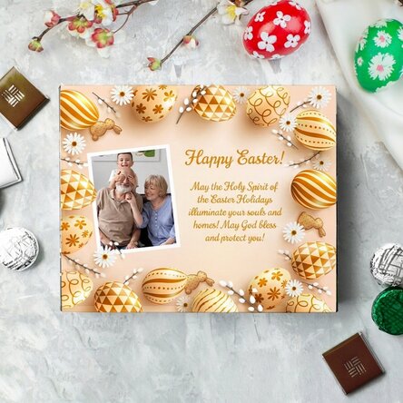 Personalised box of chocolates with a photo and message - Happy Easter!