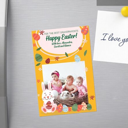 10x15 cm magnet personalised with text and photo - Happy Easter