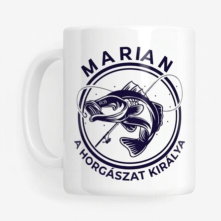 Személyre szabott bögre szöveggel és névvel - A horgászat királya