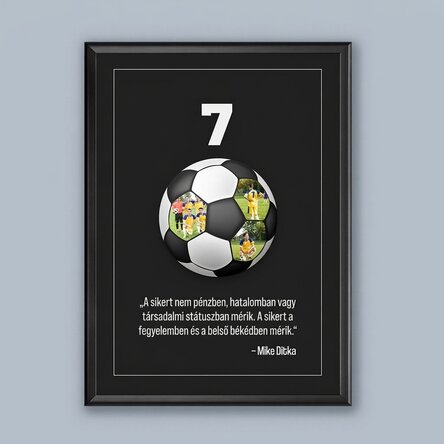 Személyre szabott vászon text és 3 fotóval - Futball
