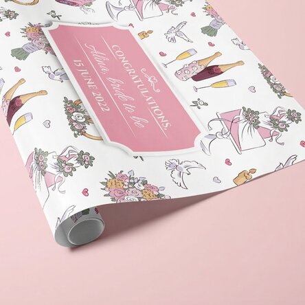 Personalised gift wrapping paper with text - Wedding
