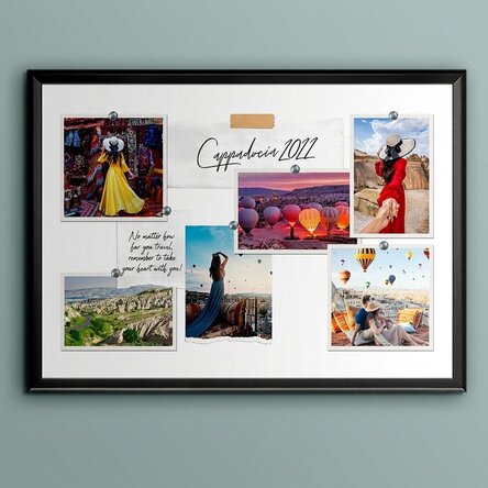 Personalised landscape canvas with 6 photos and text - Your holiday