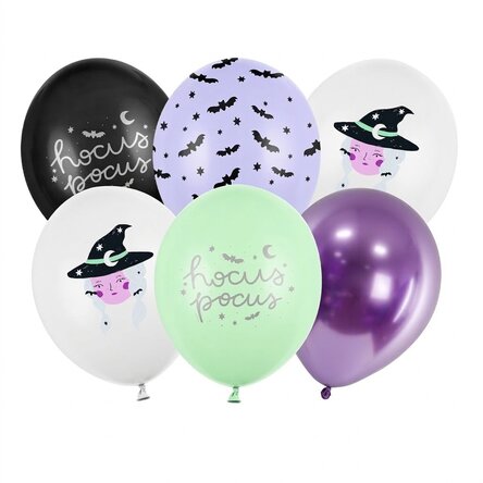 Set of 6 Halloween balloons - Witches
