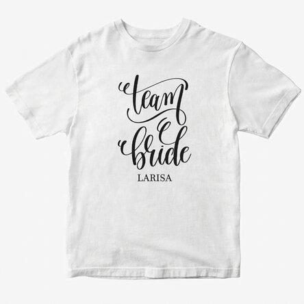 Personalised T-shirt with text for bachelorette parties - Team Bride
