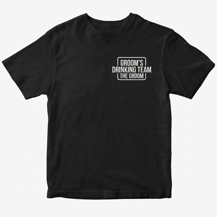 Custom cotton T-shirt with text for stag parties - Groom's drinking team