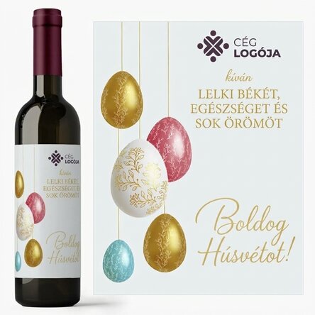 Személyre szabott bor logóval és üzenettel – Boldog húsvétot!