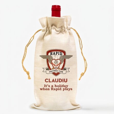 Personalised bag for FC Rapid wine bottle - Name and message