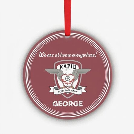 Round FC Rapid ornament personalised with name and message