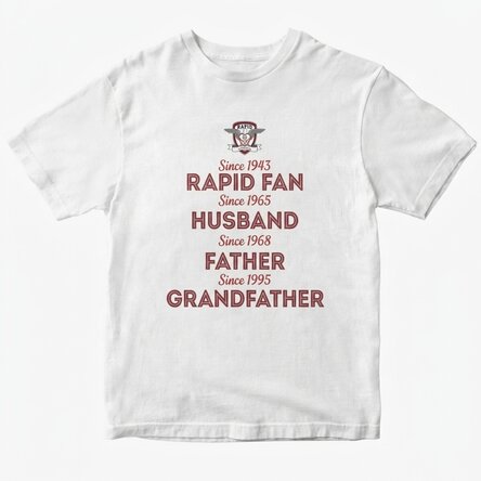 FC Rapid customised cotton T-shirt with text - The history of my Rapid-supporting grandfather