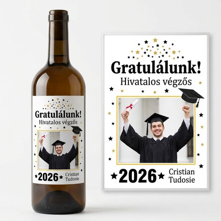 Személyre szabott bor fotóval és szöveggel – Hivatalos diplomás