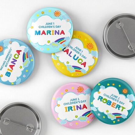 Personalised badge with message for Children's Day