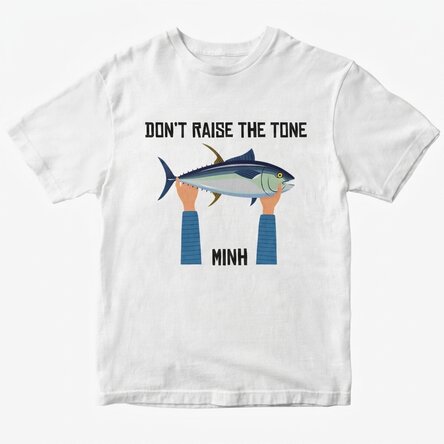 Custom cotton T-shirt with text - Don't raise your voice