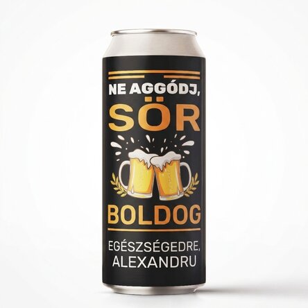 Személyre szabott sörösdoboz szöveggel - Egészségedre!
