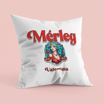 Személyre szabott párna névvel és állatöv jelével - Mérleg
