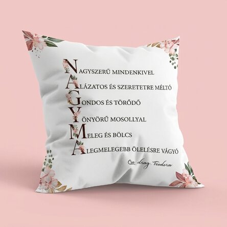 Személyre szabott párna szöveggel - Hogy van a nagymamám?