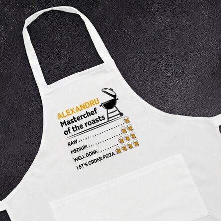 Customised apron with text - The Master of Roasts