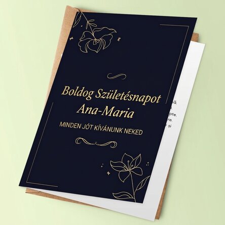 Személyre szabott üdvözlőkártya szöveggel - Elegance