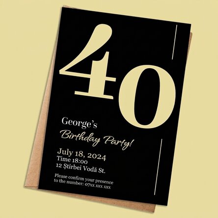 Personalised card with text - party invitation